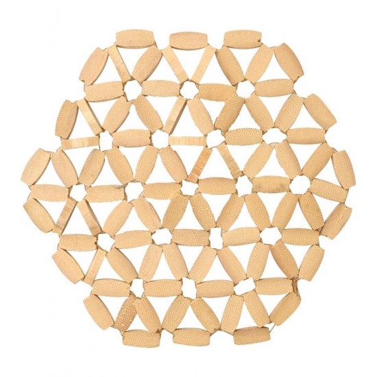 Descanso De Panela 21cm Esteira De Bambu Formato Hexagonal